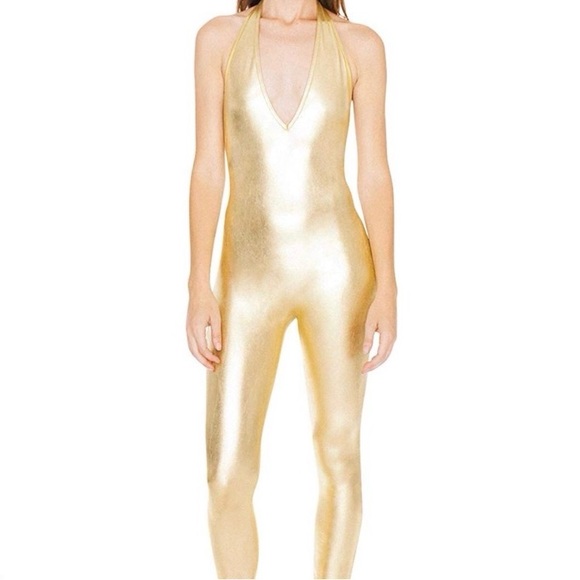 American Apparel Gold Lamé Catsuit M - Picture 4 of 15